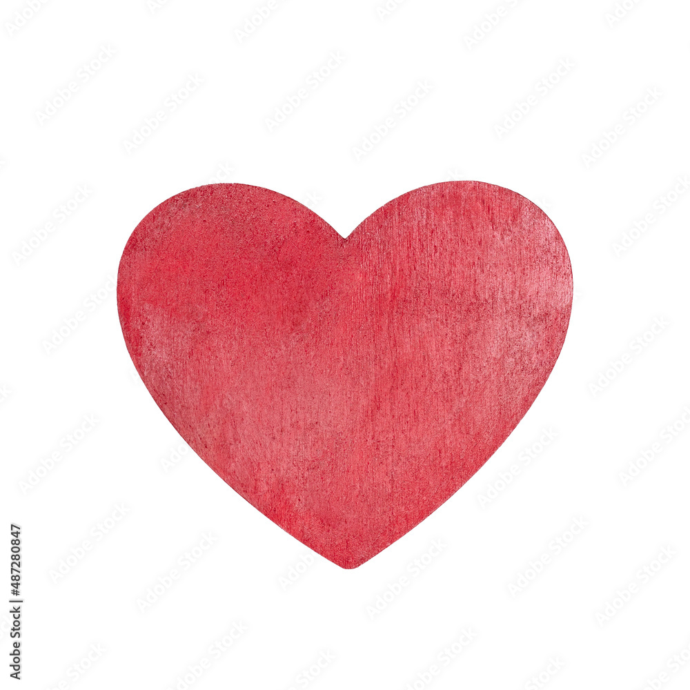 Red heart isolated on white background. Copy space. Place for your logo and text