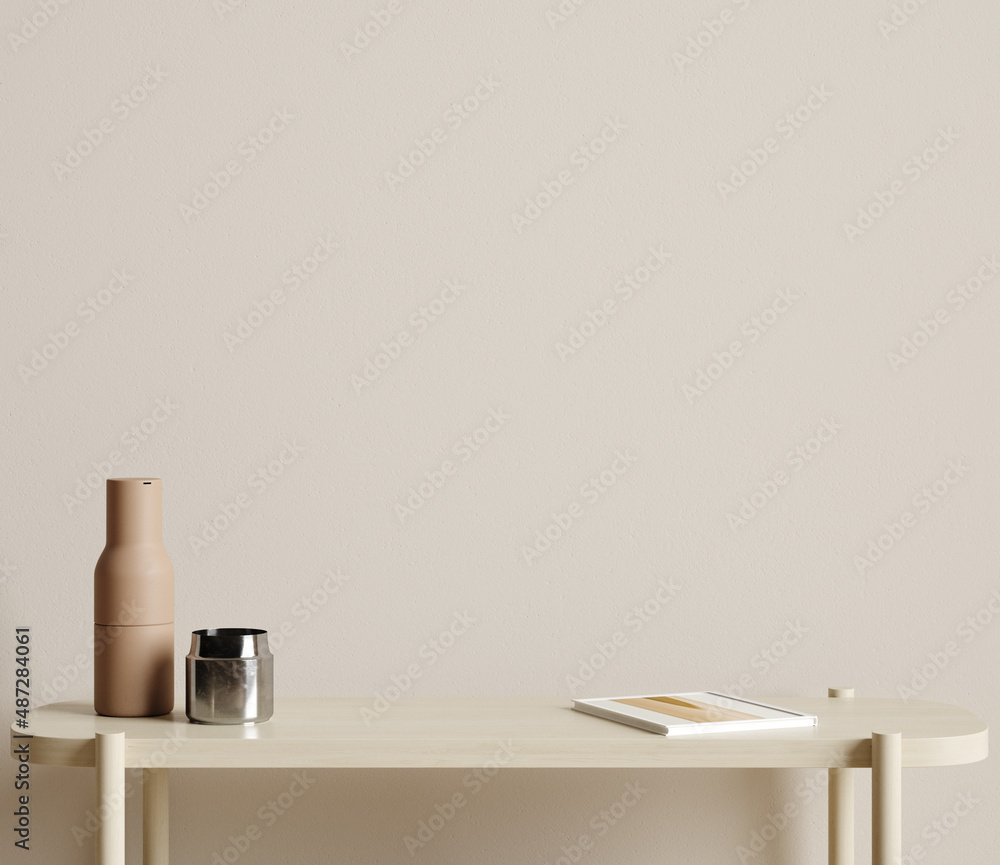 Blank wall mockup in simple minimal interior, 3d render Blank wall mockup in simple minimal interior, 3d render