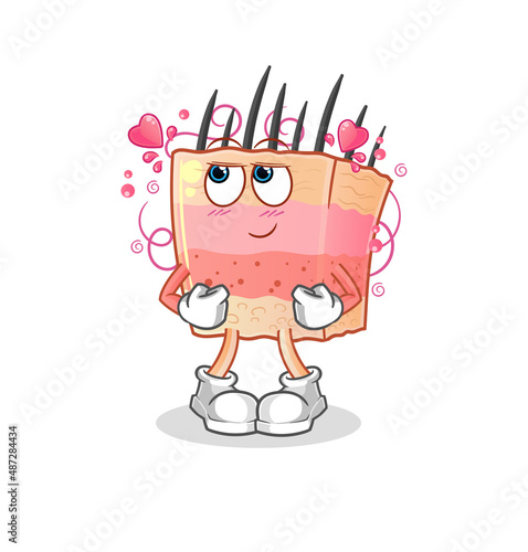 skin structure shy vector. cartoon character