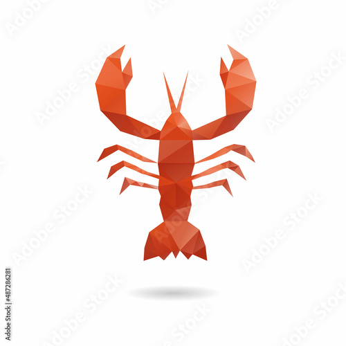 Crayfish abstract isolated on a white backgrounds, vector illustration