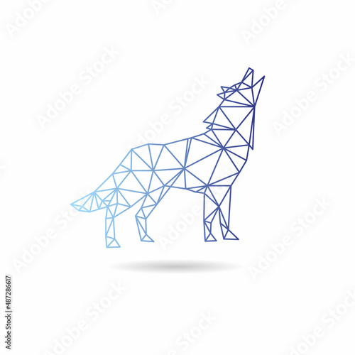 Wolf abstract isolated on a white backgrounds, vector illustration