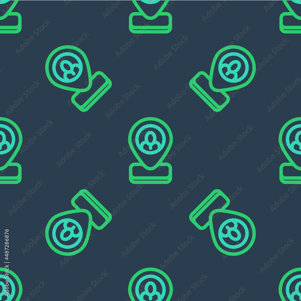 Line Worker location icon isolated seamless pattern on blue background. Vector Line Worker location icon isolated seamless pattern on blue background. Vector