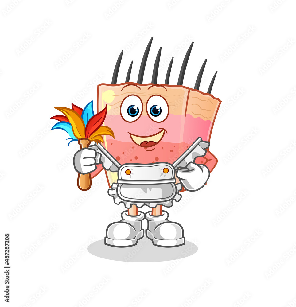 Obraz premium skin structure maid mascot. cartoon vector
