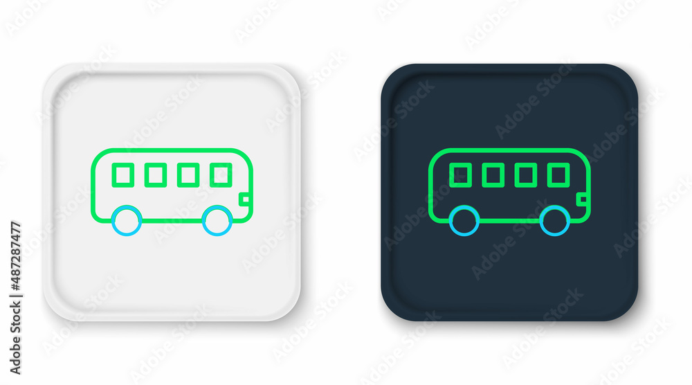 Line Bus toy icon isolated on white background. Colorful outline concept. Vector