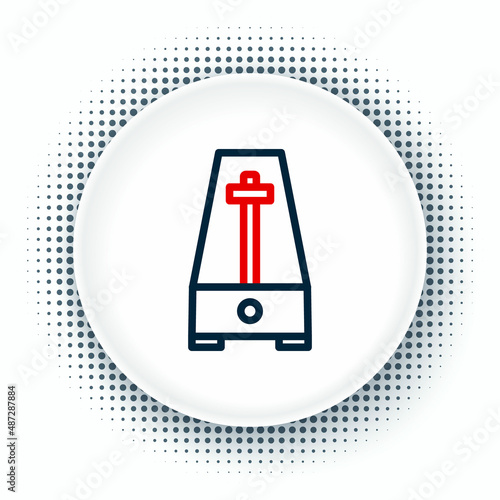 Line Classic Metronome with pendulum in motion icon isolated on white background. Equipment of music and beat mechanism. Colorful outline concept. Vector