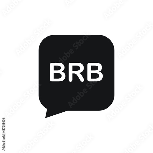 BRB talk icon design vector illustration photo