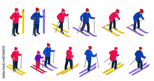 Skiing Isometric Set