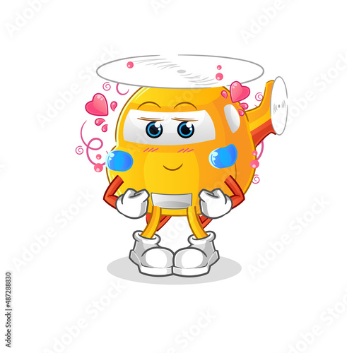 helicopter shy vector. cartoon character