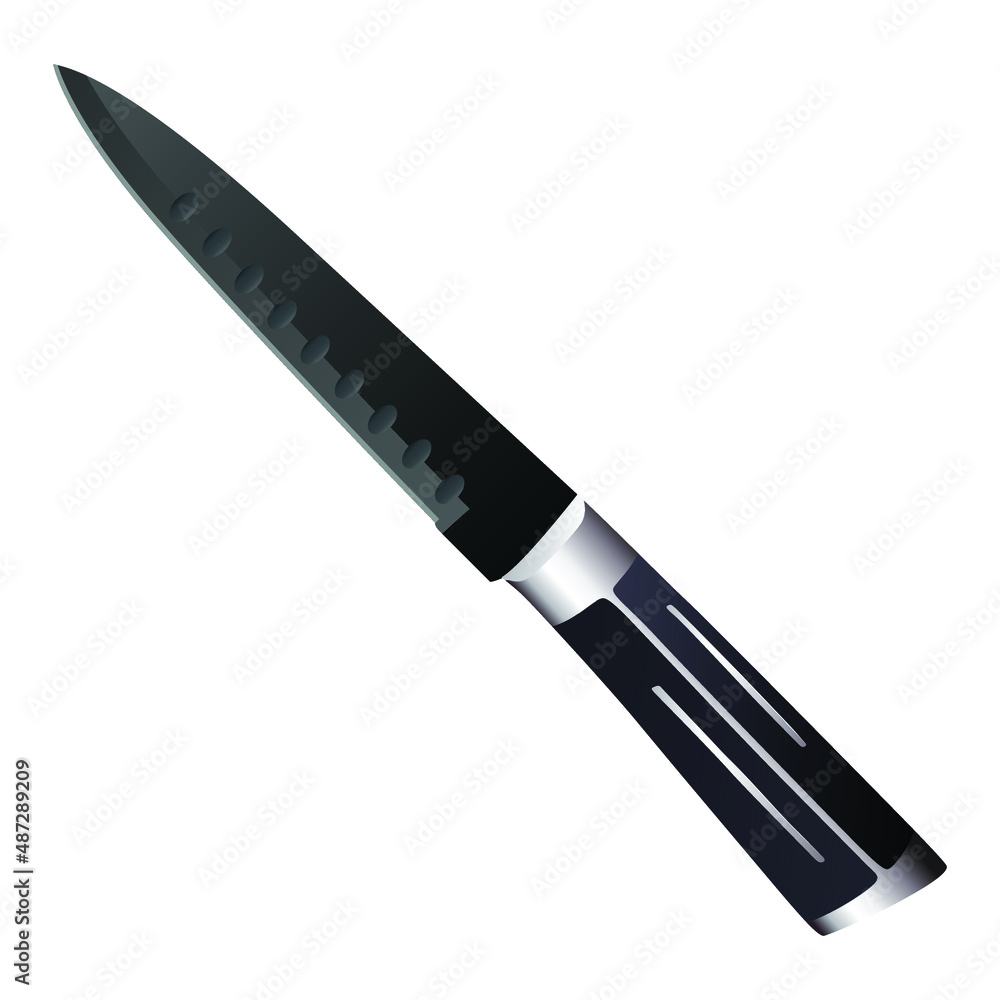 Realistic kitchen knife isolated on white background, Vector illustration, chef knife, Cutlery icon set Realistic kitchen knife isolated on white background, Vector illustration, chef knife, Cutlery icon set