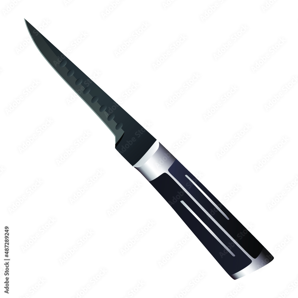 Realistic kitchen knife isolated on white background, Vector illustration, chef knife, Cutlery icon set Realistic kitchen knife isolated on white background, Vector illustration, chef knife, Cutlery icon set