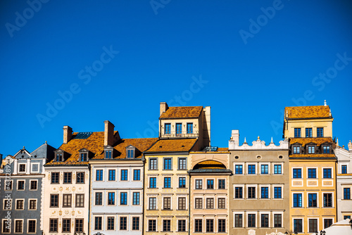 Antique building view in Old Town Warsaw, Poland