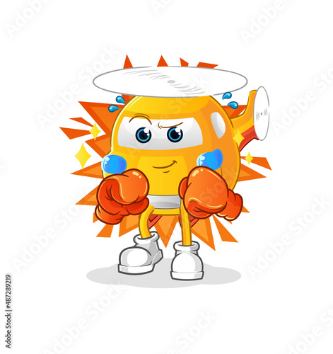 helicopter boxer character. cartoon mascot vector