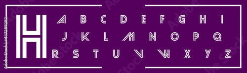 H Luxury Minimal style alphabet fonts . Modern abstract vector typeface letters. Tech lines font typography logo design