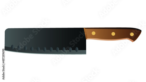 Large sharp cleaver knife isolated on white background, Vector illustration, chef knives, Cutlery icon set