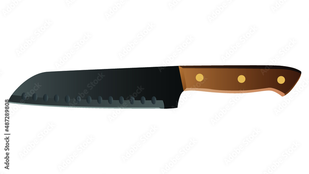 Realistic kitchen knife isolated on white background, Vector illustration, chef knife, Cutlery icon set Realistic kitchen knife isolated on white background, Vector illustration, chef knife, Cutlery icon set
