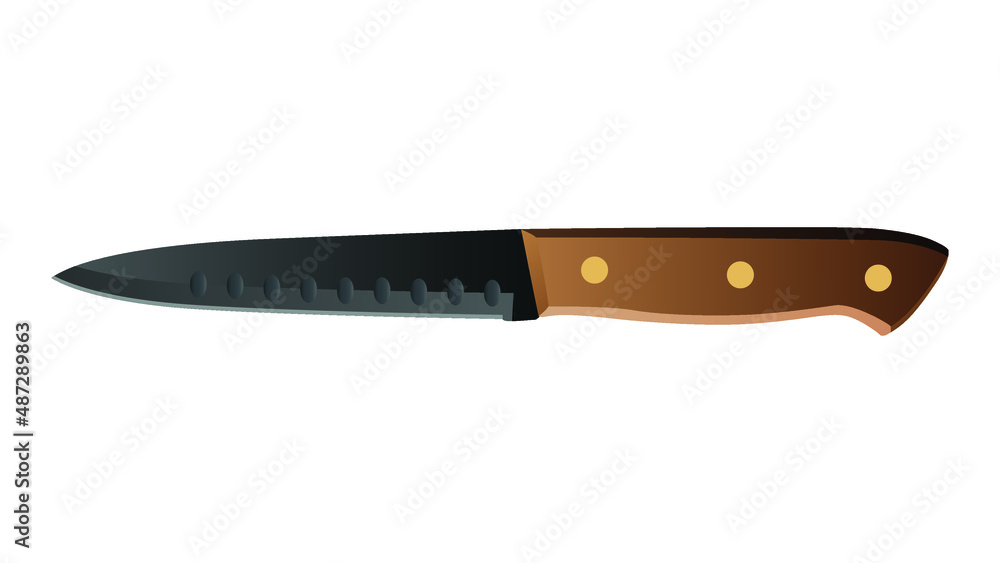 Realistic kitchen knife isolated on white background, Vector illustration, chef knife, Cutlery icon set Realistic kitchen knife isolated on white background, Vector illustration, chef knife, Cutlery icon set