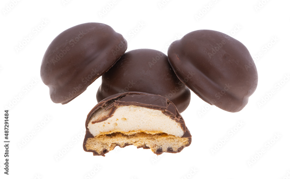 chocolate covered cookies with marshmallows chocolate covered cookies with marshmallows