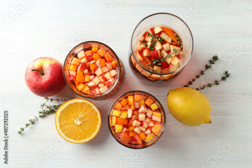 Wallpaper Mural Concept of alcohol drink with Sangria, top view Torontodigital.ca