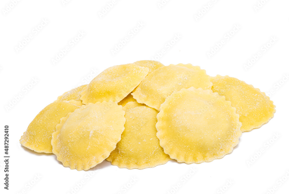 ravioli with spinach and ricotta isolated
