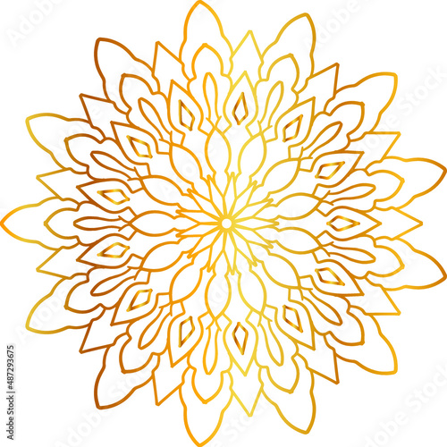Mandala background design with golden gradient and pattern 
