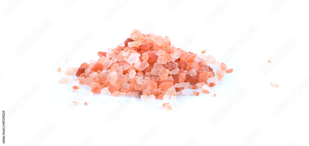 Himalayan pink salt isolated on white background. Himalayan pink salt isolated on white background.