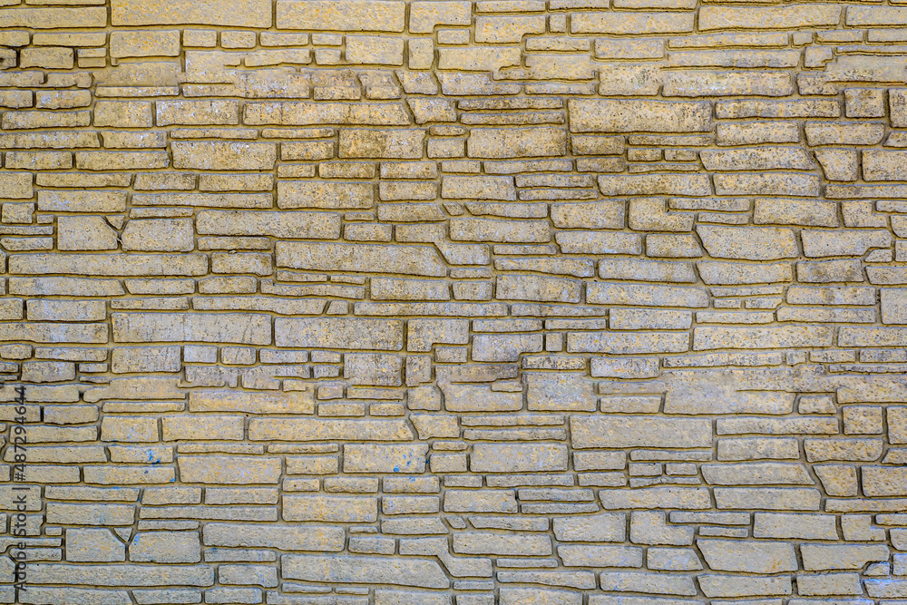 Texture of a decorative element in a concrete fence