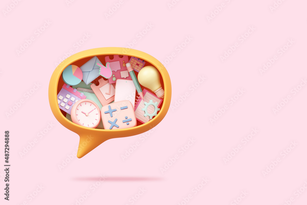 Talk Time Visual 3d chat box think schedule timetable time management for business ...