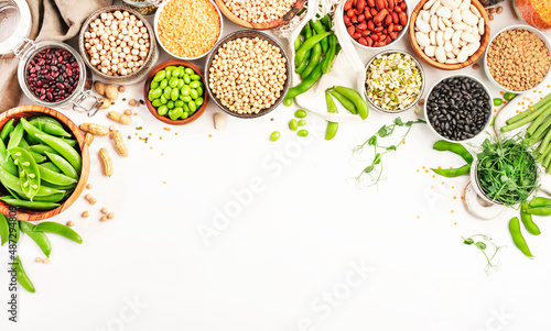 Obraz na plátně Legumes, beans and sprouts