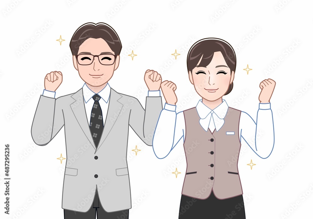 お店に出勤している男女2人 お店に出勤している男女2人