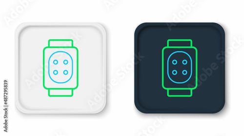 Line Knee pads icon isolated on white background. Extreme sport. Skateboarding, bicycle, roller skating protective gear. Colorful outline concept. Vector