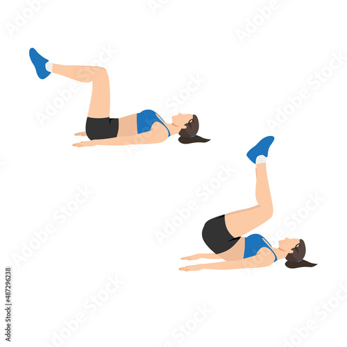 Woman doing exercise. Flat vector illustration isolated on white background