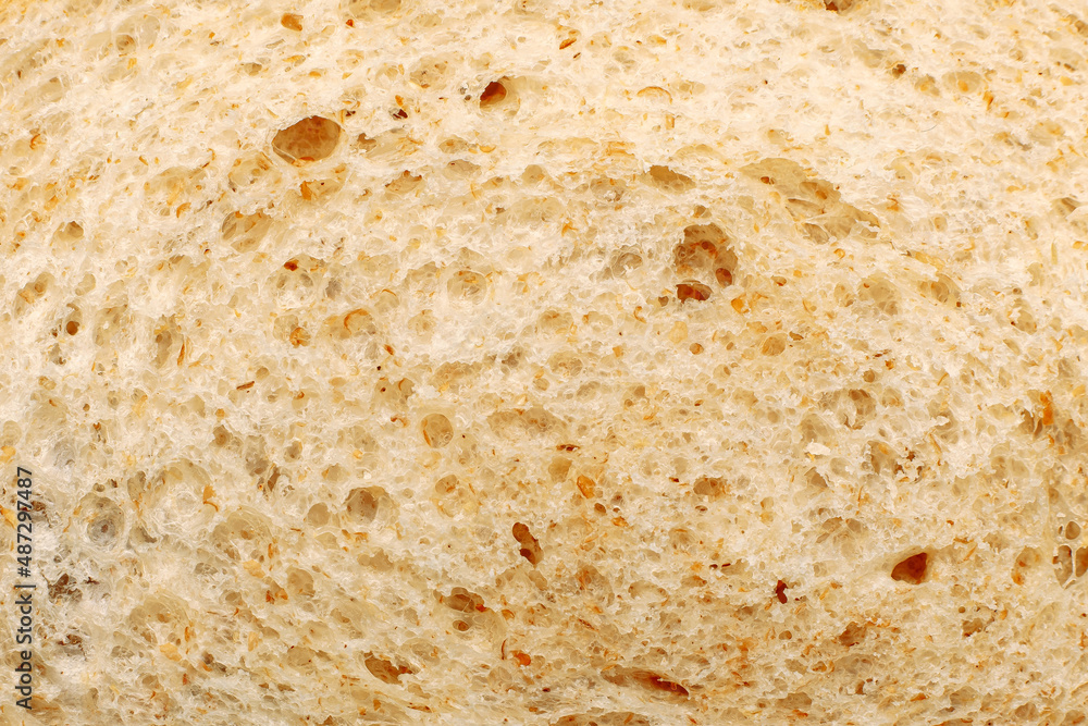 Texture of white bread close up