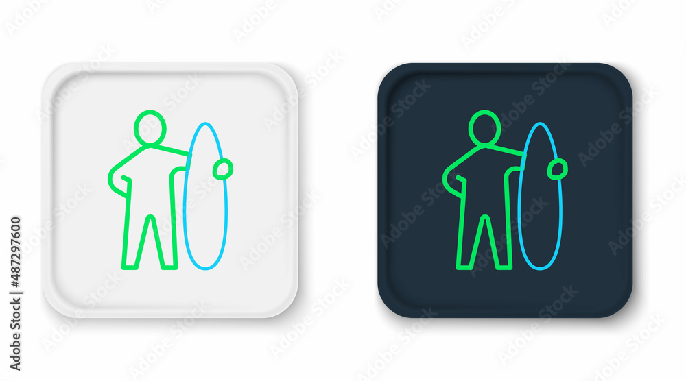 Line Surfboard icon isolated on white background. Surfing board. Extreme sport. Sport equipment. Colorful outline concept. Vector Line Surfboard icon isolated on white background. Surfing board. Extreme sport. Sport equipment. Colorful outline concept. Vector