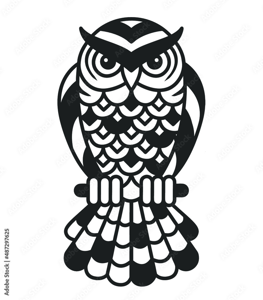 Naklejka premium Vector. Abstract geometric owl. Linear polygonal animal.