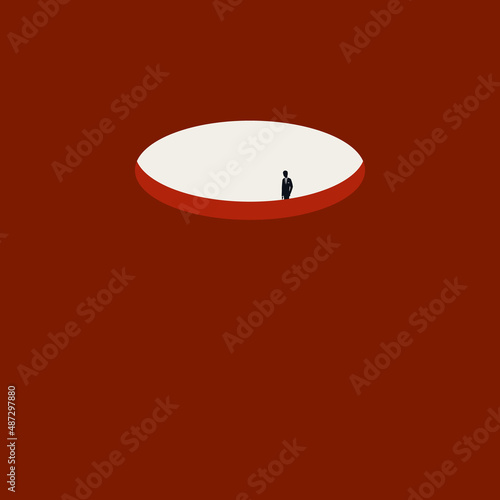 Business career top vector concept. Symbol of promotion, corporate peak, success, achievement. Minimal illustration
