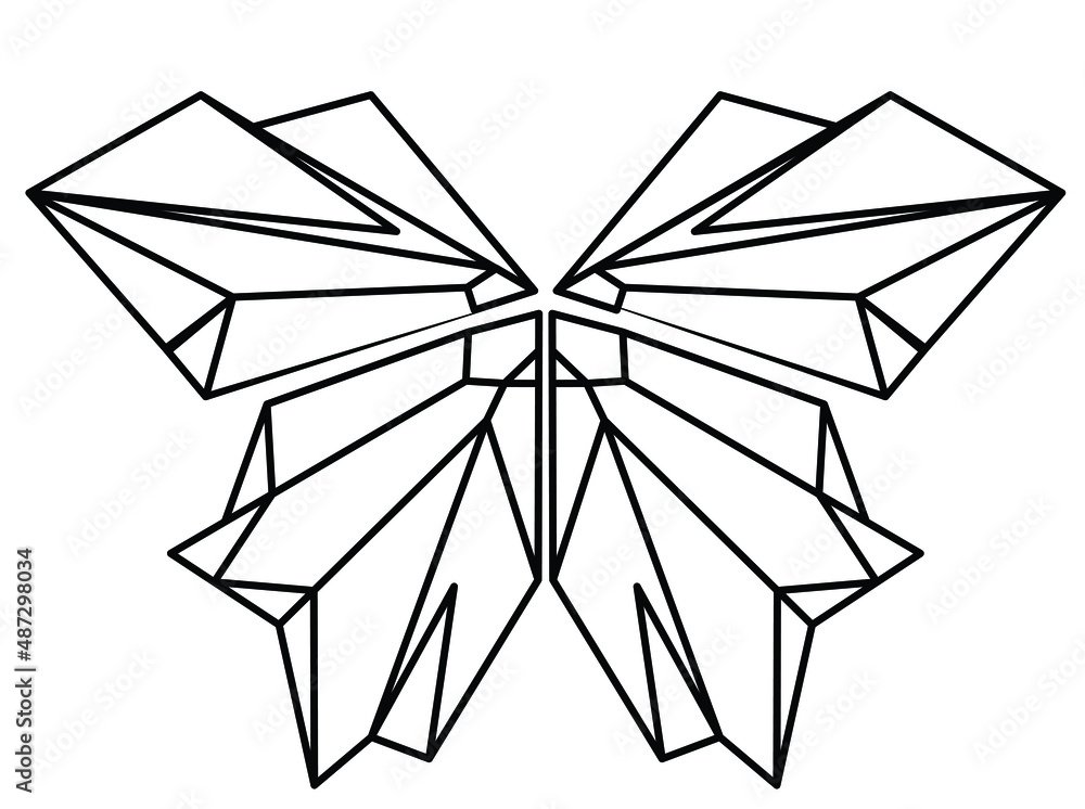 Vector. Abstract geometric butterfly. Linear polygonal animal.