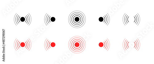 Wireless network icon set. Signal wave. Cell signal. Vector on isolated white background. EPS 10