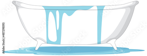 A modern bathtub on white background