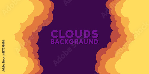 Clouds background banner. Clouds on the sky With place for your text. Vector on isolated white background. EPS 10