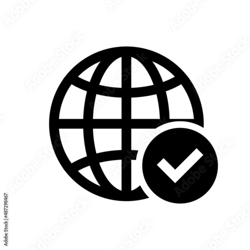 Global network icon. Cyber security. Vector on isolated white background. EPS 10