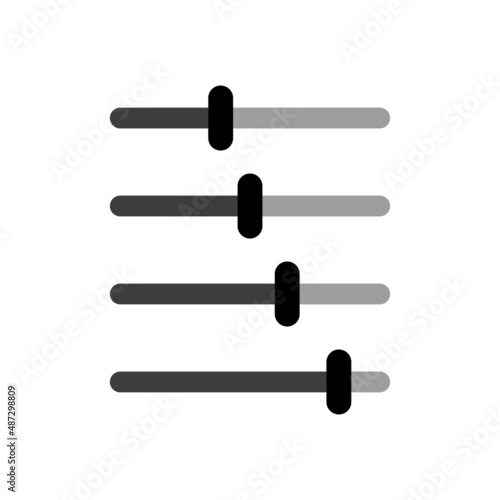 Settings slider panel icon. Music equalizer icon. Vector on isolated white background. EPS 10