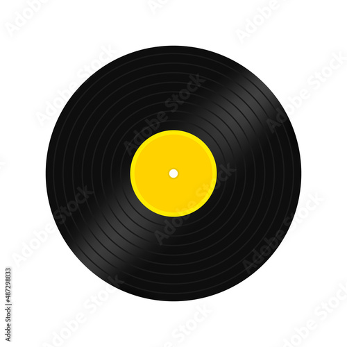 Vinyl plate icon. Retro music icon. Vinyl LP Gramophone record template. Vector on isolated white background. EPS 10