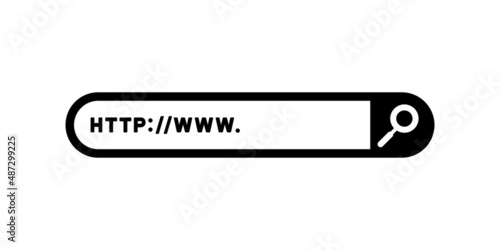 Search bar icon. Http sign. Data searching. Vector on isolated white background. EPS 10