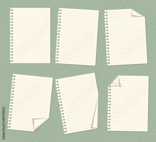 Blank sheet of striped paper collection
