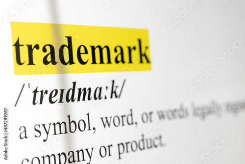Trademark Text Macro Shot Highlighted in Yellow Color On Computer Screen