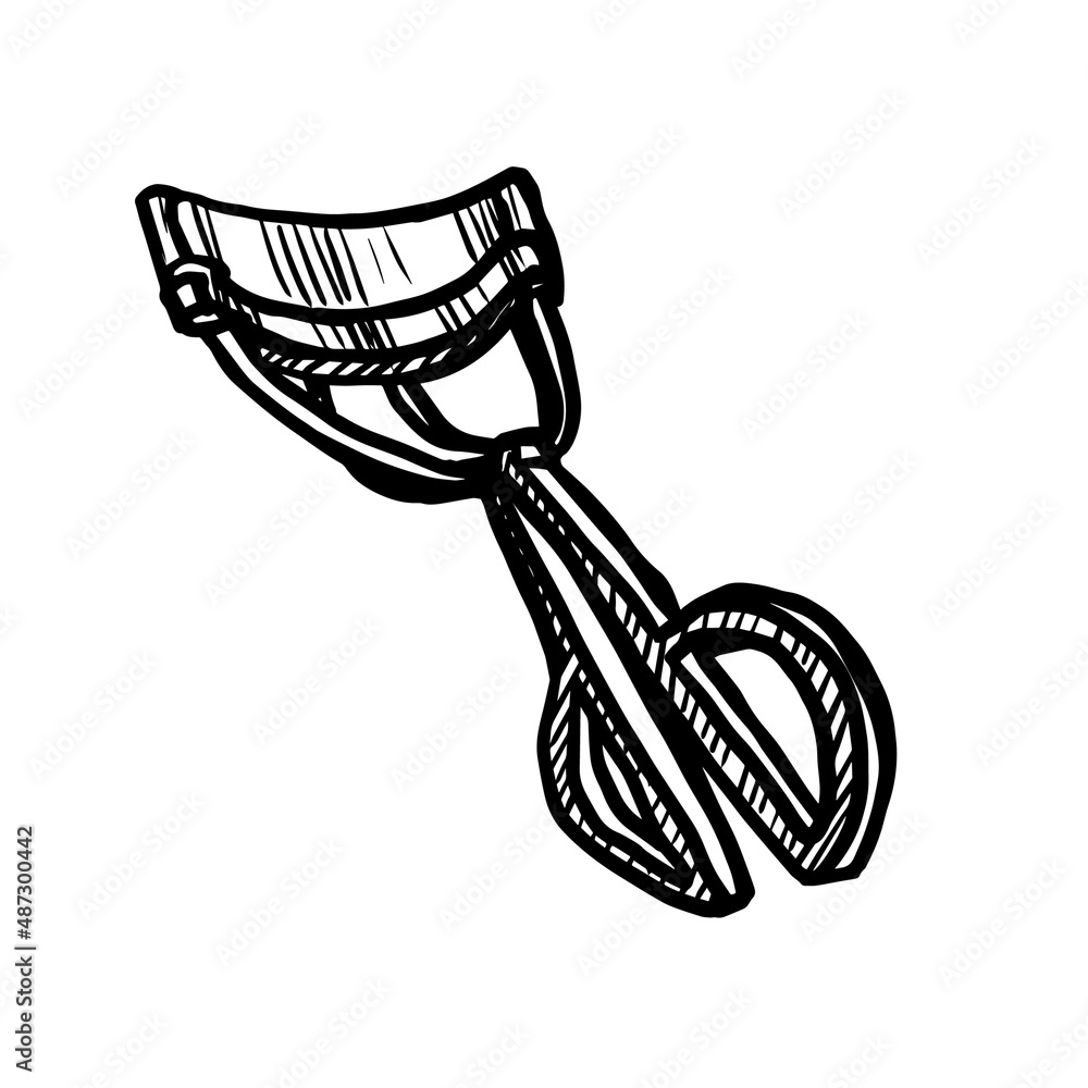 eyelash curler vector illustration on white background eyelash curler vector illustration on white background