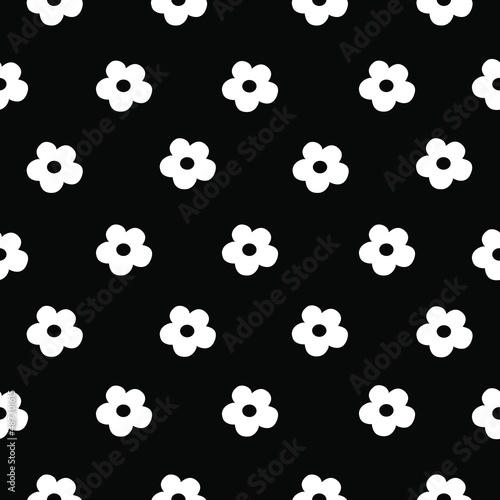 Black and white flower pattern for fabric pattern, print