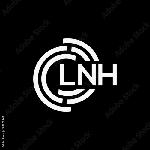 LNH letter logo design on black background. LNH creative initials letter logo concept. LNH letter design.
 photo