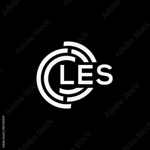 LES letter logo design on black background.LES creative initials letter logo concept.LES vector letter design.