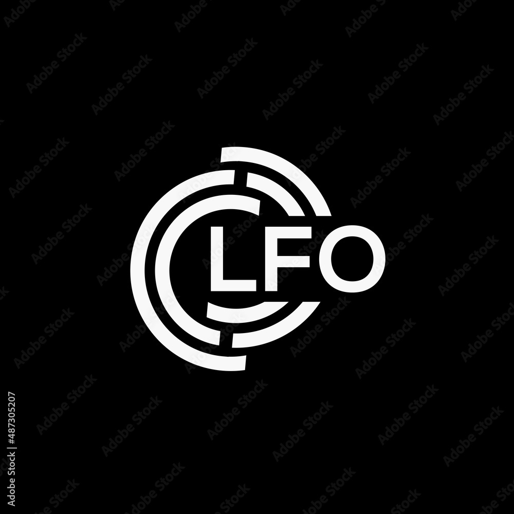 Fototapeta premium LFO letter logo design on black background.LFO creative initials letter logo concept.LFO vector letter design.